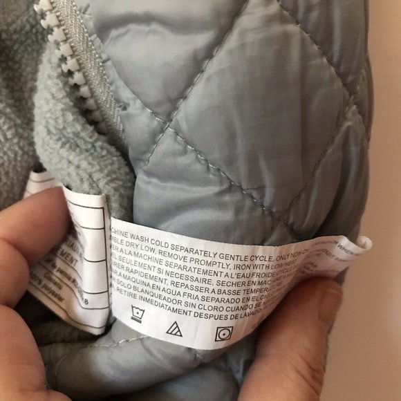 Canada Weatherguard Quilted Puffer Gray Fleece Zip Vest Toddler Baby Size 6/9 M - Picture 5 of 6